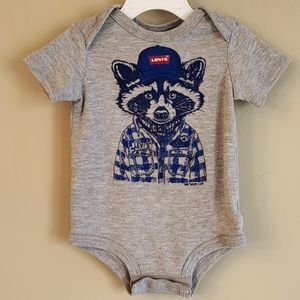 Levi's grey onesie with racoon graphic